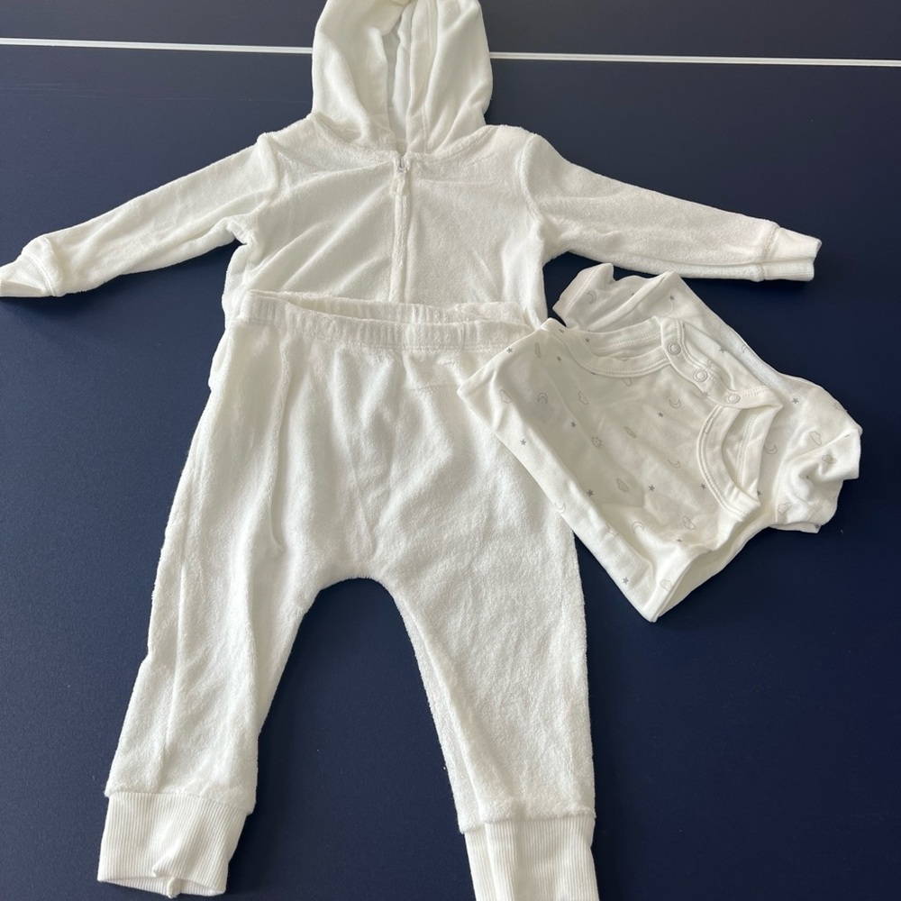 Carters 3-Piece Baby Boy Terry Little Ivory Carding Set 9M